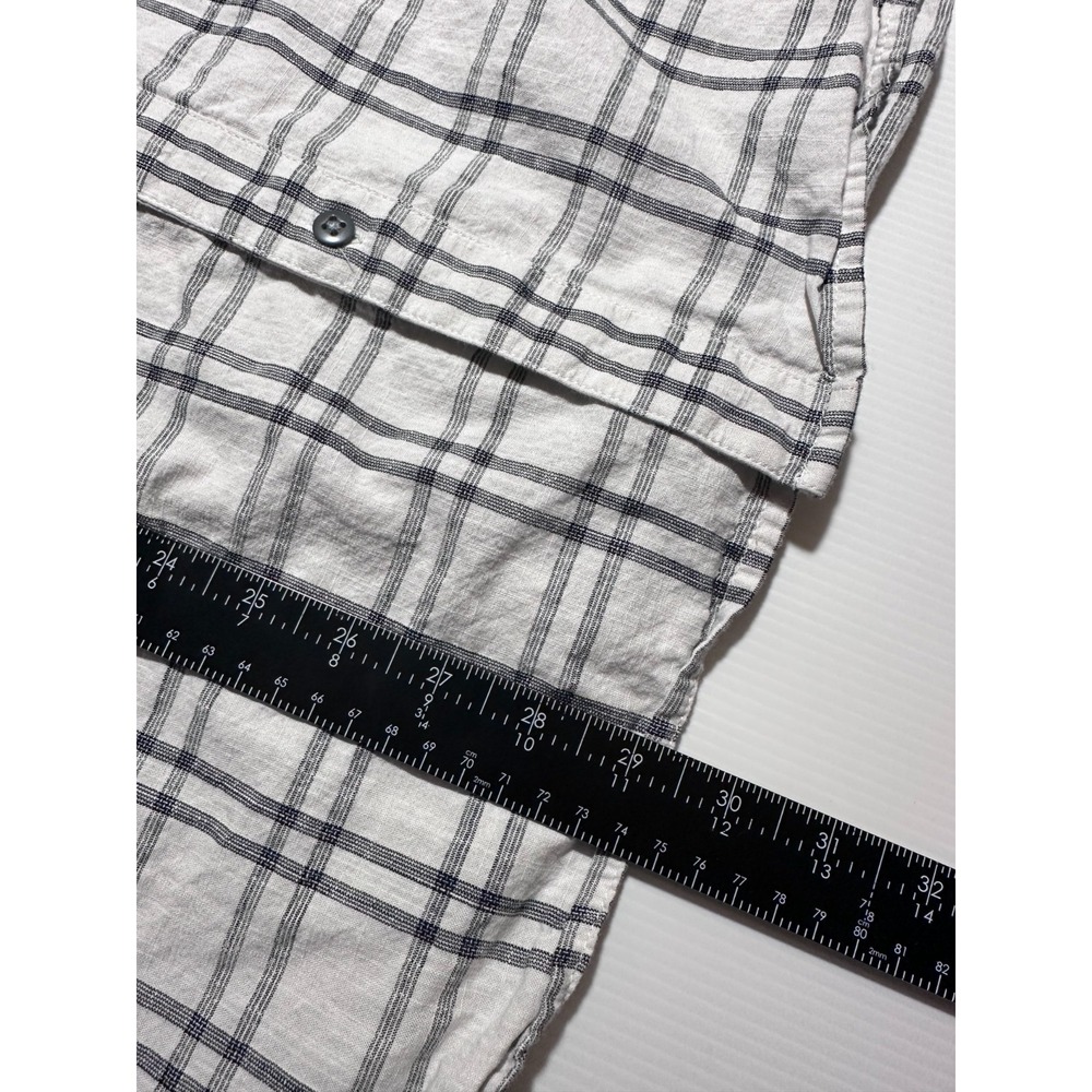 The North Face Mens XL Short Sleeve Button Up Shirt White Plaid 100% Cotton - Picture 10 of 10